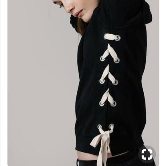 Sincerely Jules Harper Lace Up Sweatshirt Sz Small - Picture 6 of 10